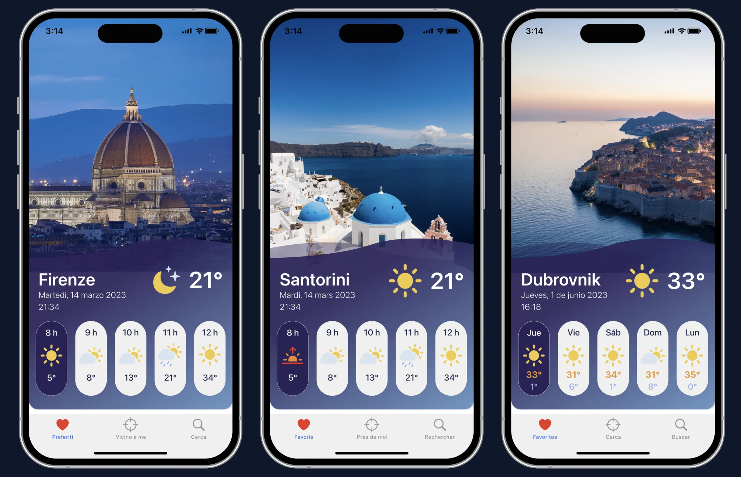 webcam MeteoCam à Florence Santorini Dubrovnik